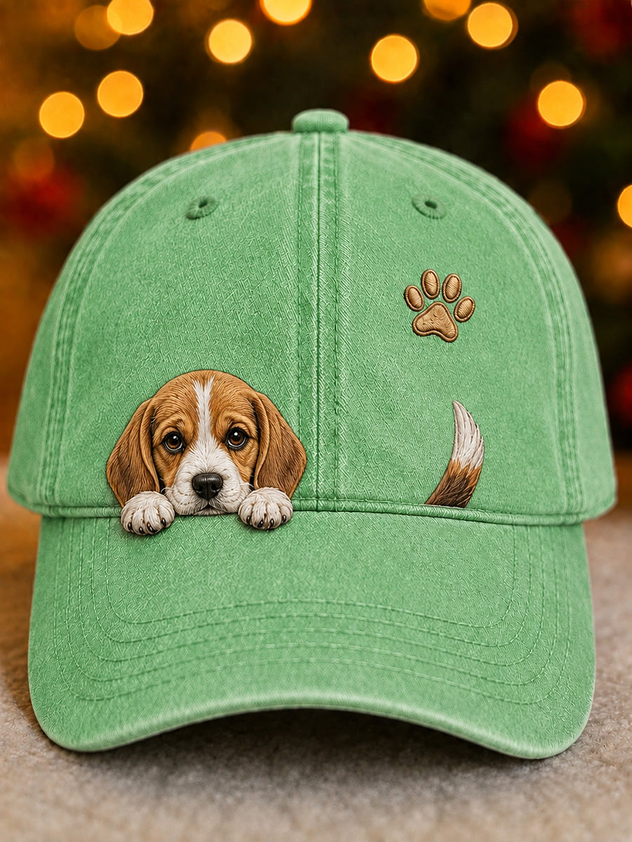Leuke Gluitende Beagle & Paw Print Unisex-hoed