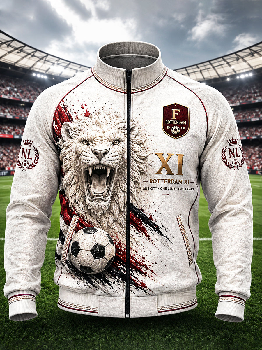 Witte Nederlandse Feyenoord voetbalclub heren casual jack met rits