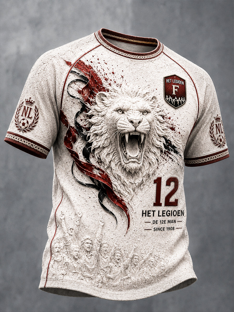Off-White Nederland Feyenoord Football Club Lion-Print Casual T-shirt voor heren