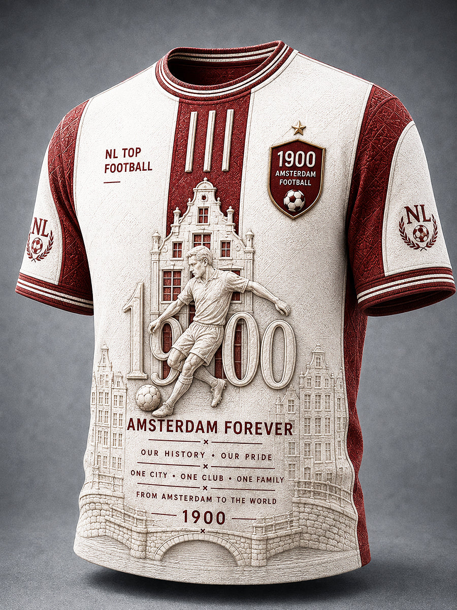 Heren Retro Off-White Nederlandse Eredivisie Gedrukt Casual T-shirt