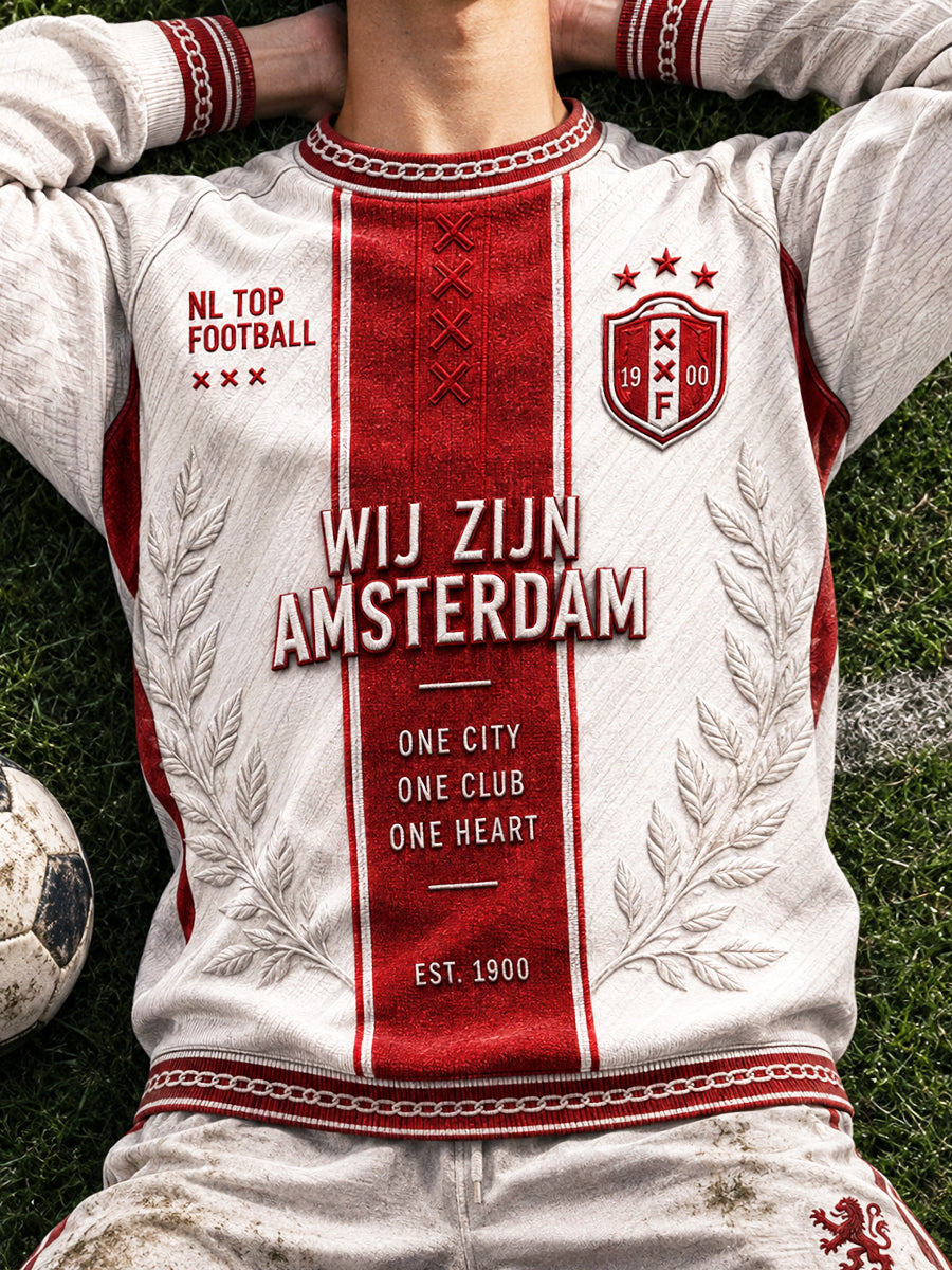Nederlandse Eredivisie Ajax Voetbal Gedrukt Casual Sweatshirt voor heren