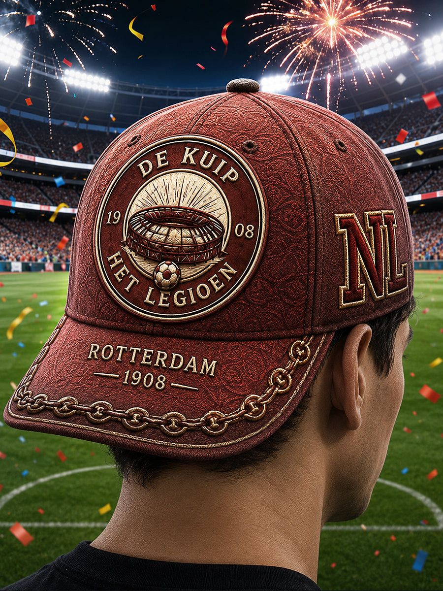 Retro Rode Nederlandse Eredivisie Feyenoord Voetbal Gedrukte Casual Hoed