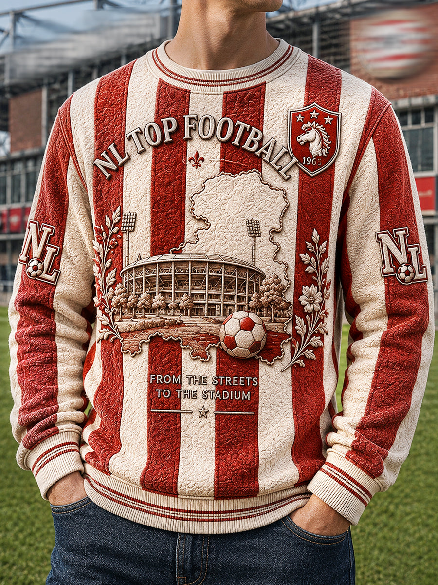 Heren Eredivisie FC Twente gestreept casual sweatshirt
