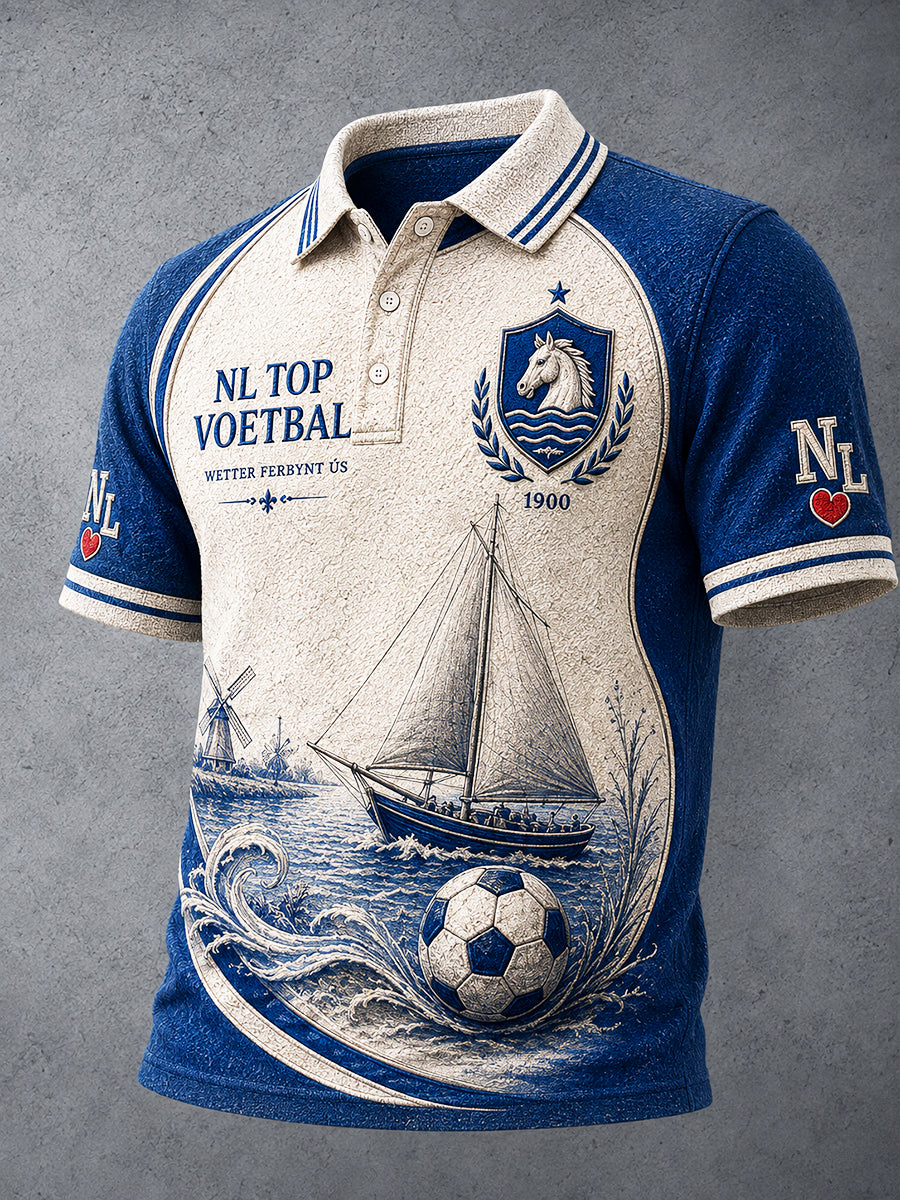 Nederlandse Eredivisie Heerenveen Football Printed Casual Poloshirt
