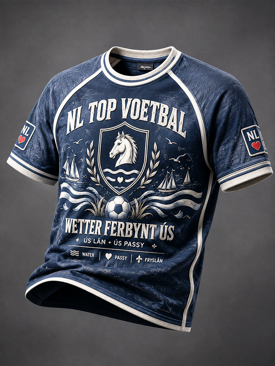 Heren Eredivisie Heerenveen Voetbal Gedrukt Casual T-shirt