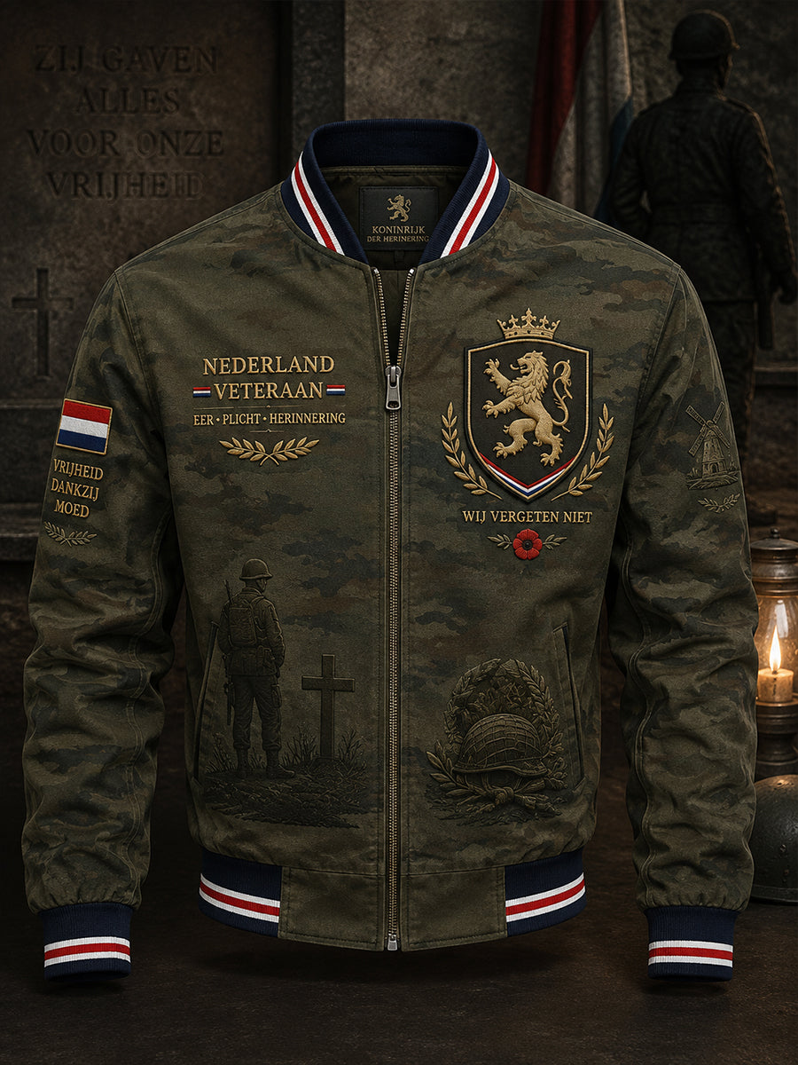 Veteraan-thema jack met camouflageprint voor heren