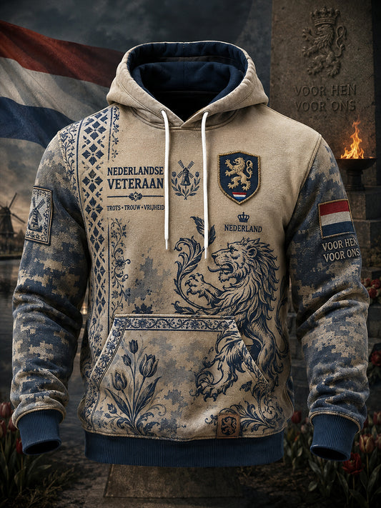 Veteran Memorial Camo-Print Hoodie met lange mouwen voor heren