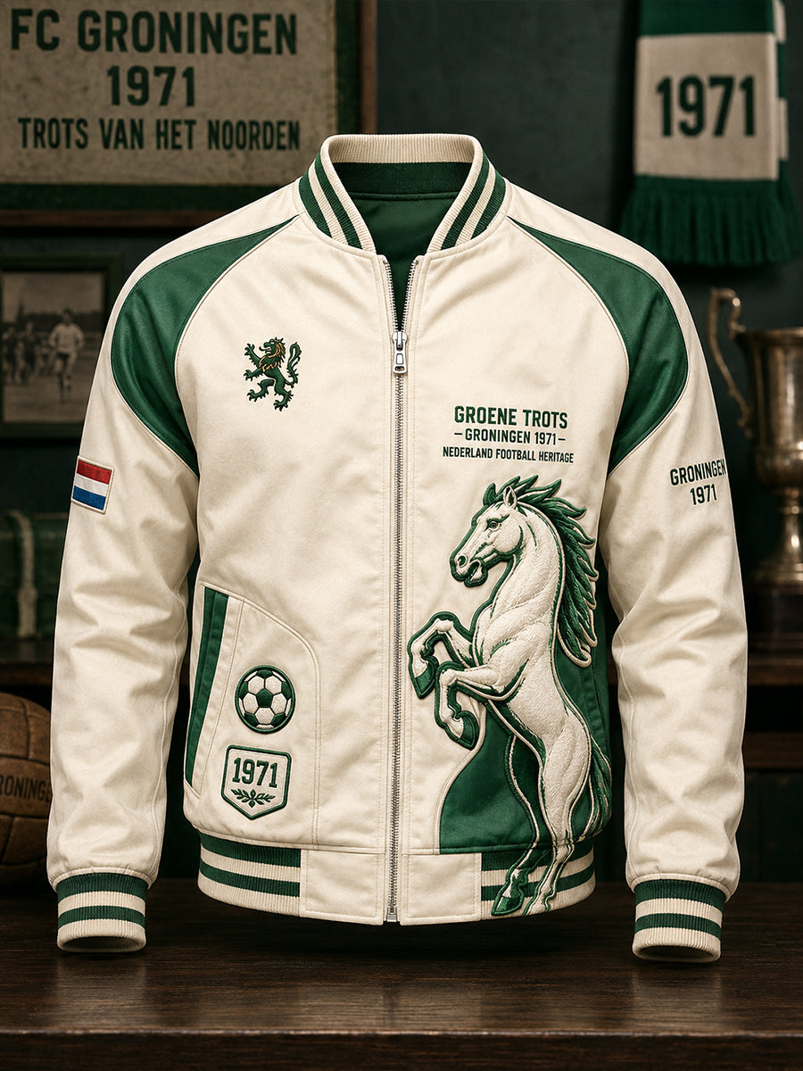 Voetbaljack voor heren met grafische print