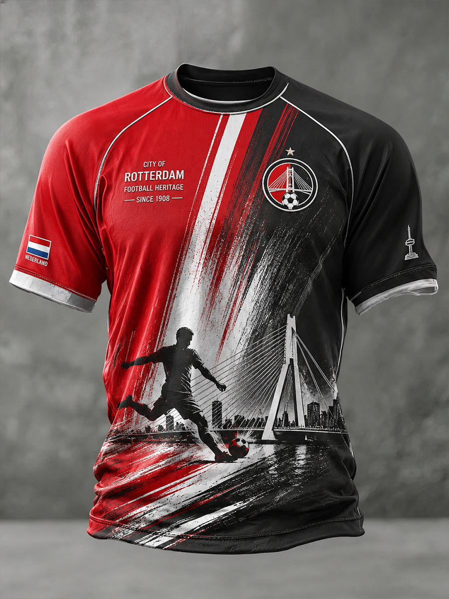 T-shirt met raglanmouwen en grafische print voor de heren-voetbalclub