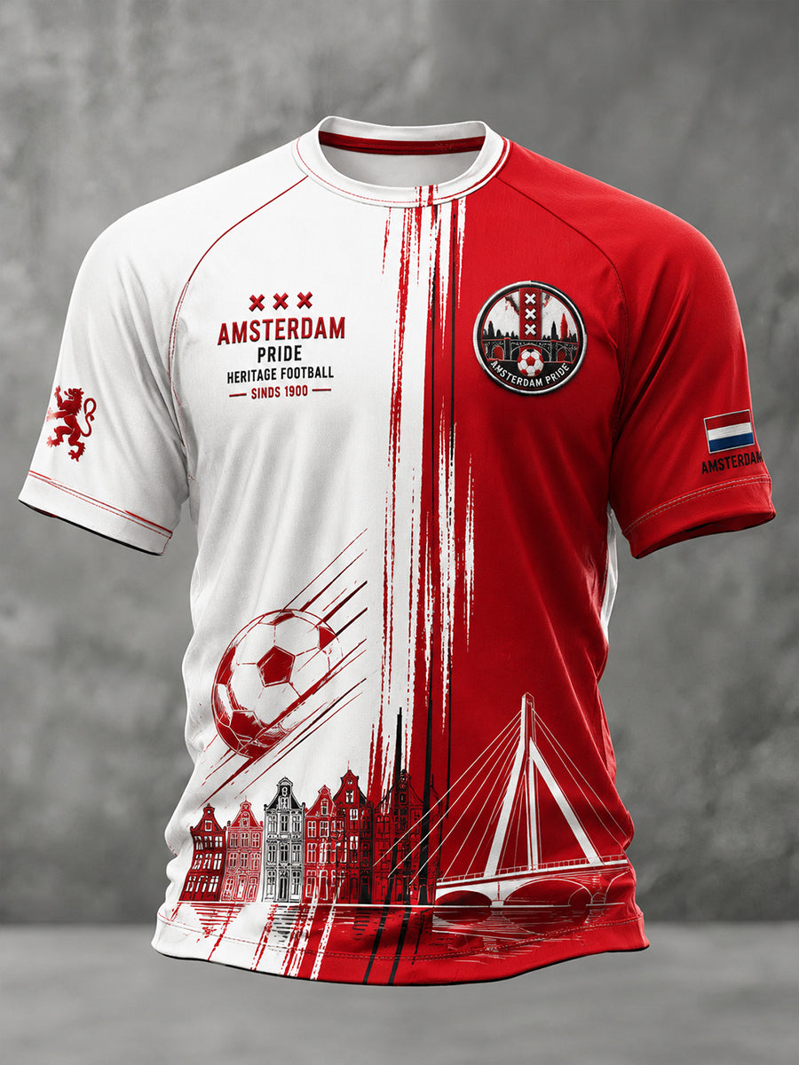 T-shirt met raglanmouwen en grafische print voor de heren-voetbalclub