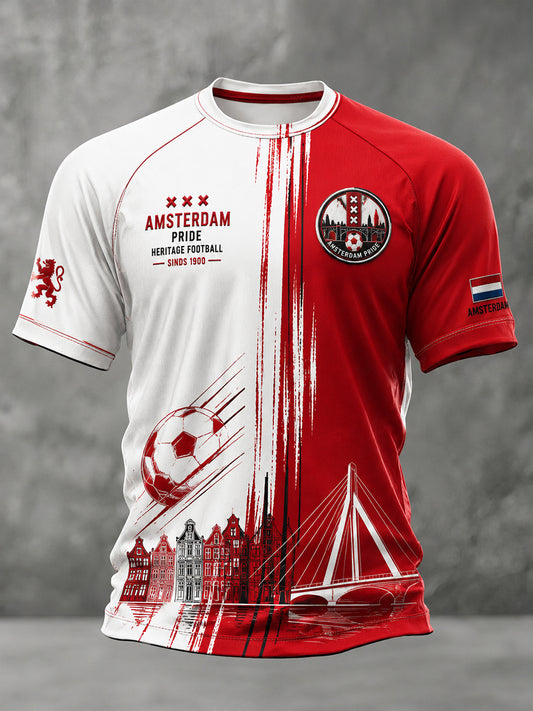 T-shirt met raglanmouwen en grafische print voor de heren-voetbalclub