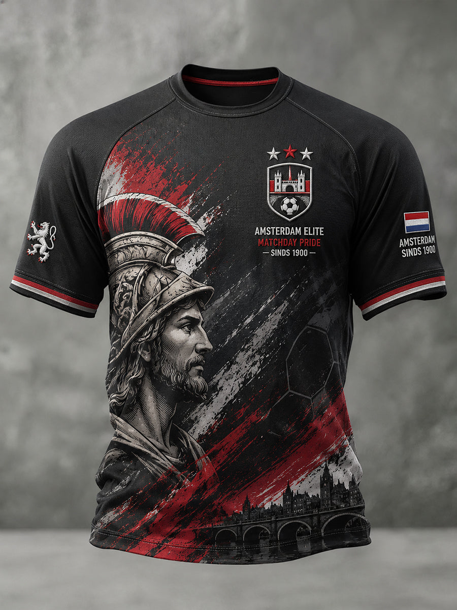 T-shirt met raglanmouwen en grafische print voor de heren-voetbalclub