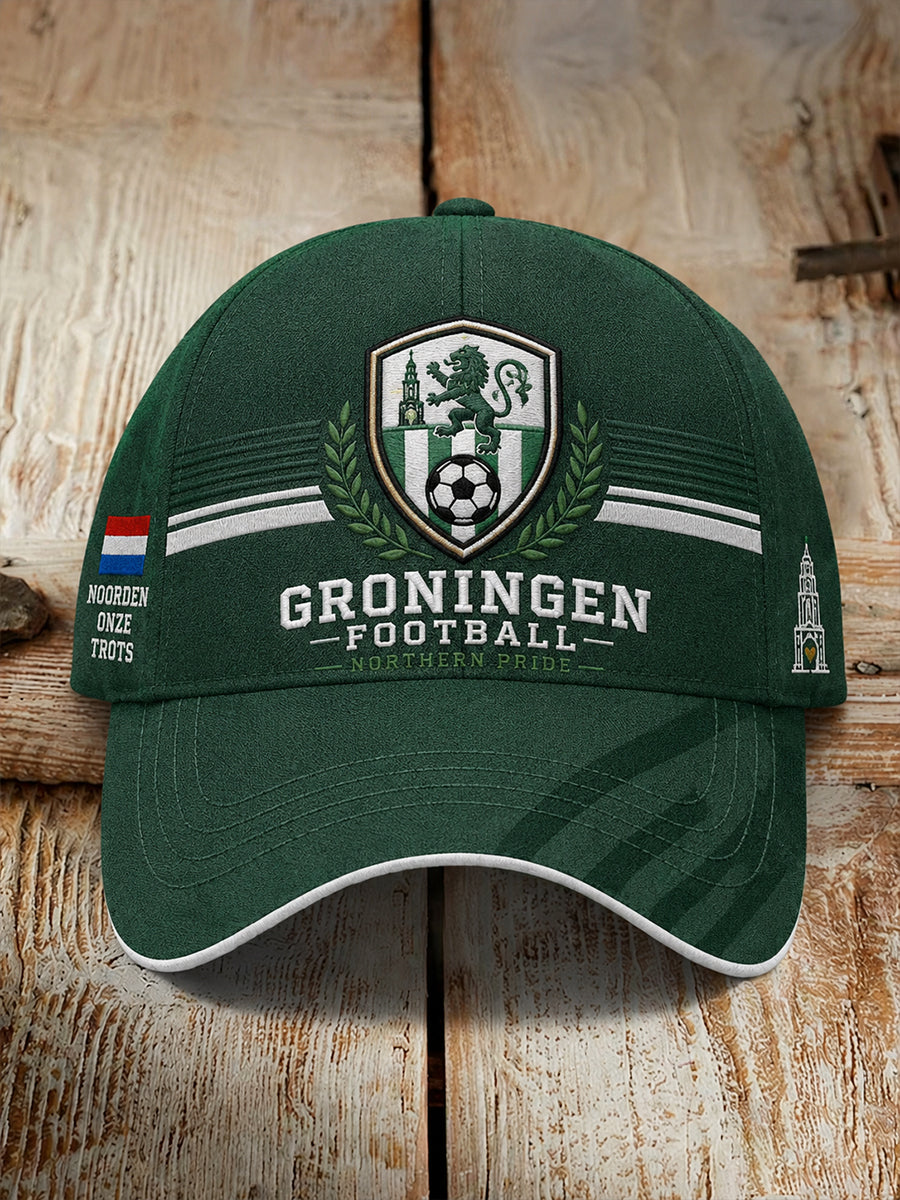 Herdenkingspet met grafisch motief voor de heren-voetbalclub