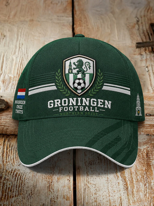 Herdenkingspet met grafisch motief voor de heren-voetbalclub