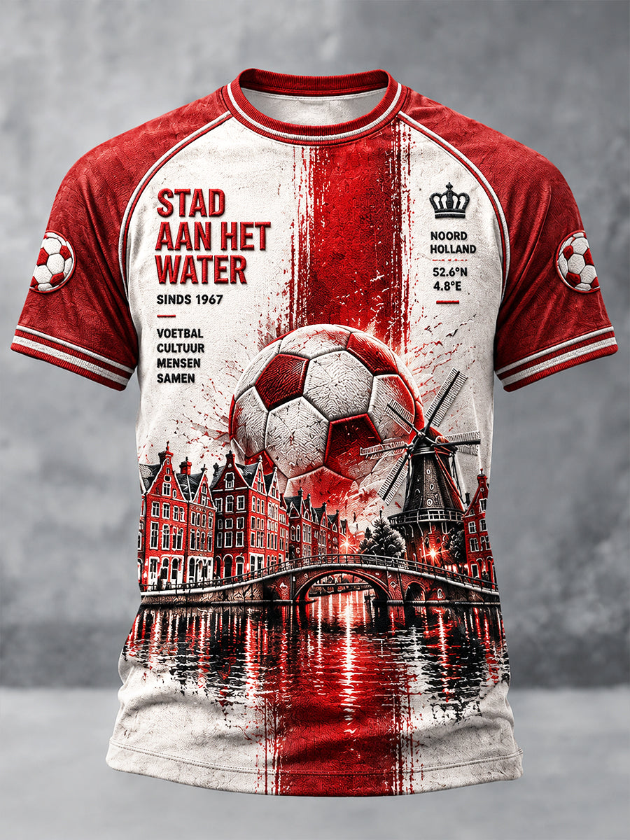 Heren Nederland Alkmaar Zaanstreek Voetbal-Gedrukt Casual T-shirt