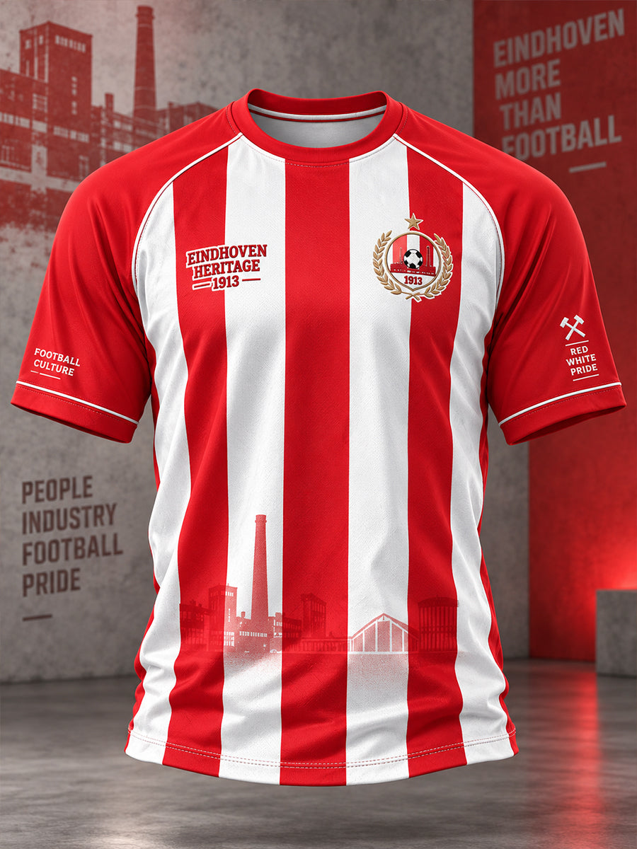 Heren-T-shirt met korte mouwen en raglanmouwen, voorzien van een voetbalprint