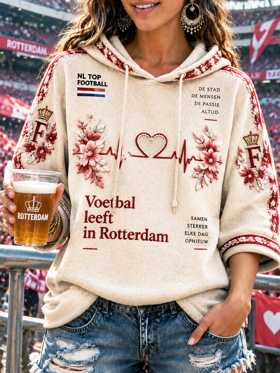 Off-White Holland Feyenoord voetbal dames-Casual sweatshirt met capuchon