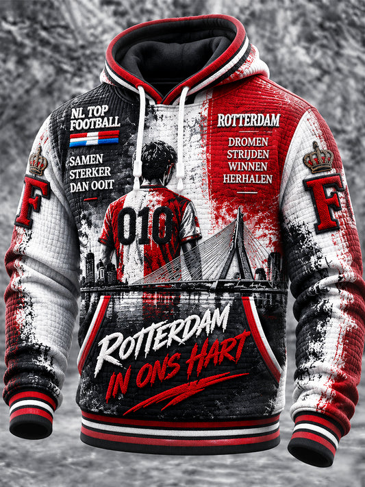 Nederlandse Feyenoord voetbal-Gedrukt casual sweatshirt met capuchon