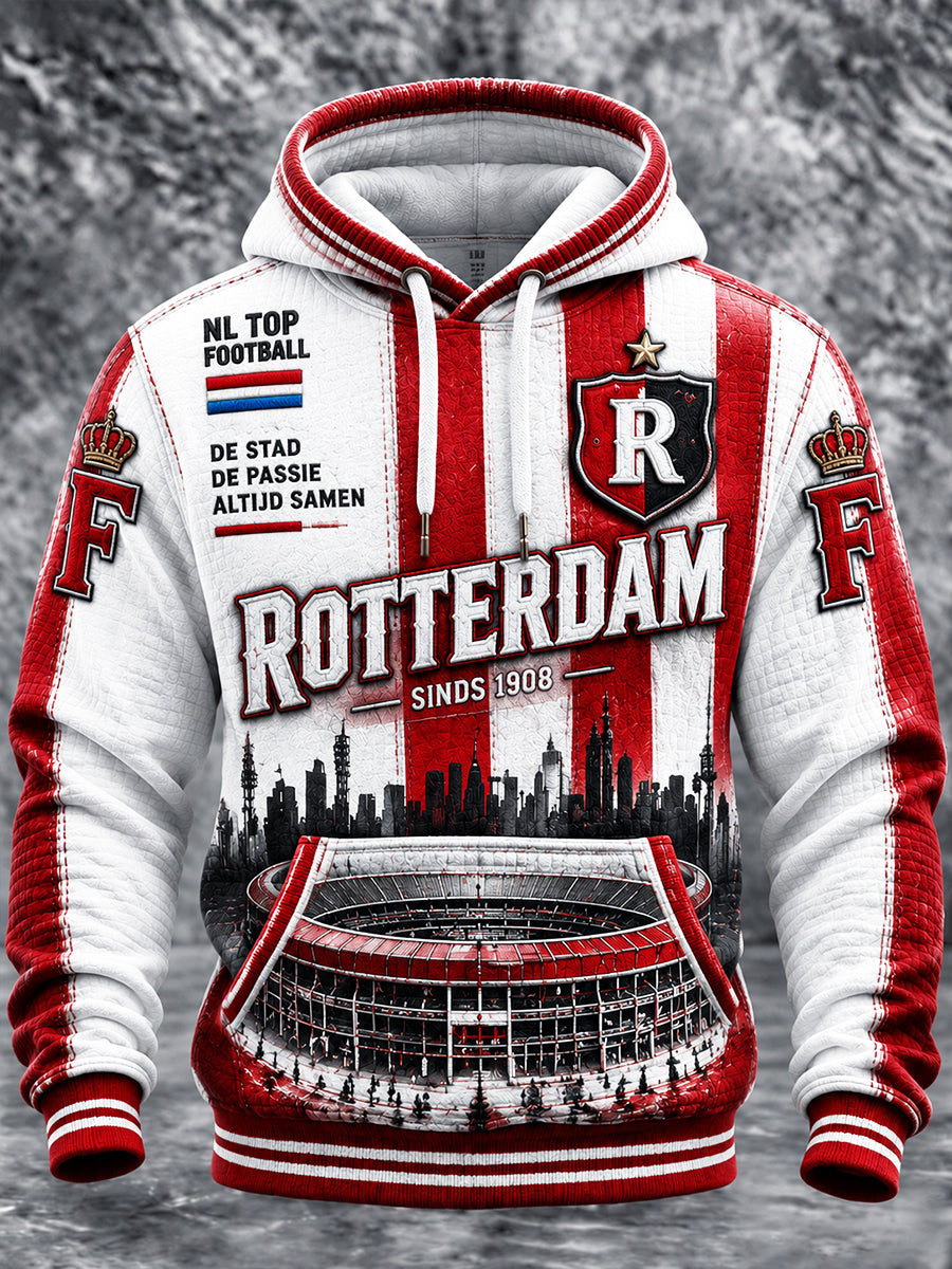 Heren Nederland Feyenoord Rotterdam Voetbal-Gedrukte Casual Sweatshirt met capuchon