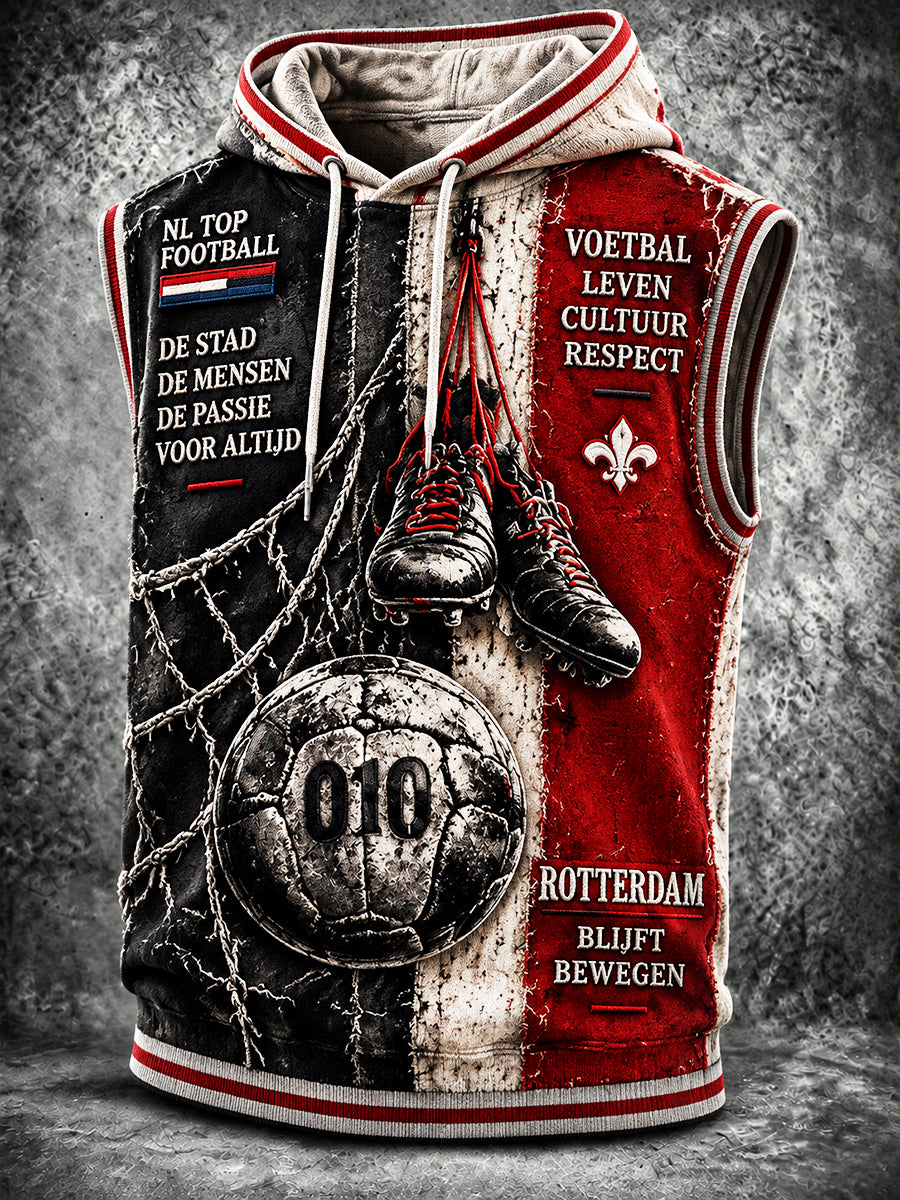 Nederlandse Feyenoord-voetbal heren-Gedrukt casual en stijlvol vest met capuchon