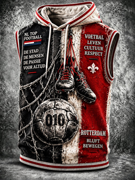 Nederlandse Feyenoord-voetbal heren-Gedrukt casual en stijlvol vest met capuchon