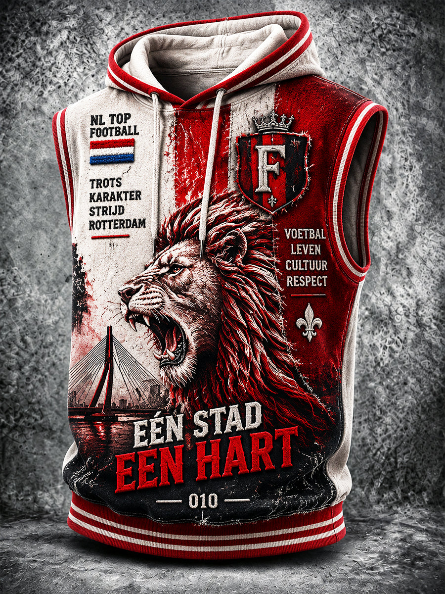 Feyenoord Football Club 'Lion'-print casual vest met capuchon voor heren