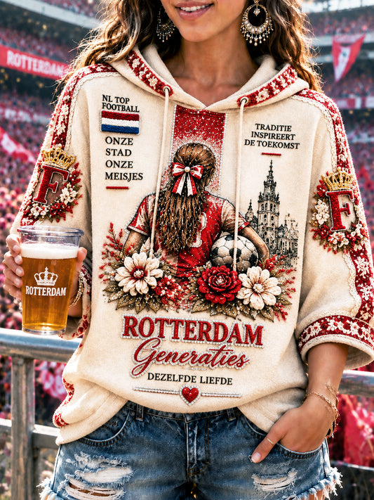 Feyenoord voetbal bedrukt casual sweatshirt met capuchon voor dames