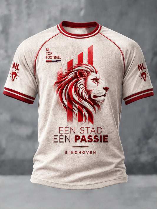 Heren Nederland Eindhoven Voetbal Leeuwen Print Casual T-shirt