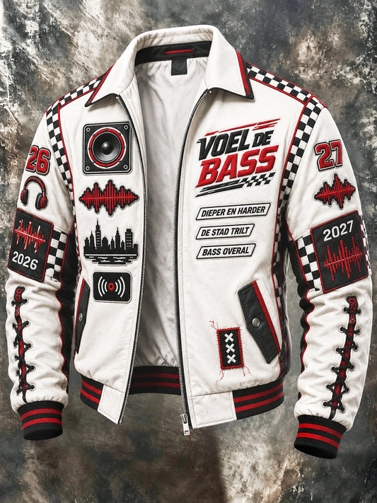 White Amsterdam Electronic Music Festival voor heren, casual racestijl met ritssluiting