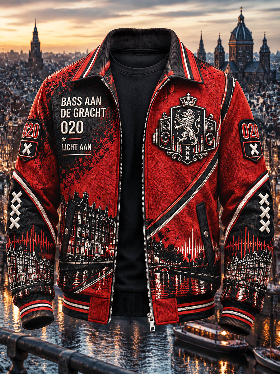 Rood heren Amsterdam Electronic Music Festival Print Casual Jacket