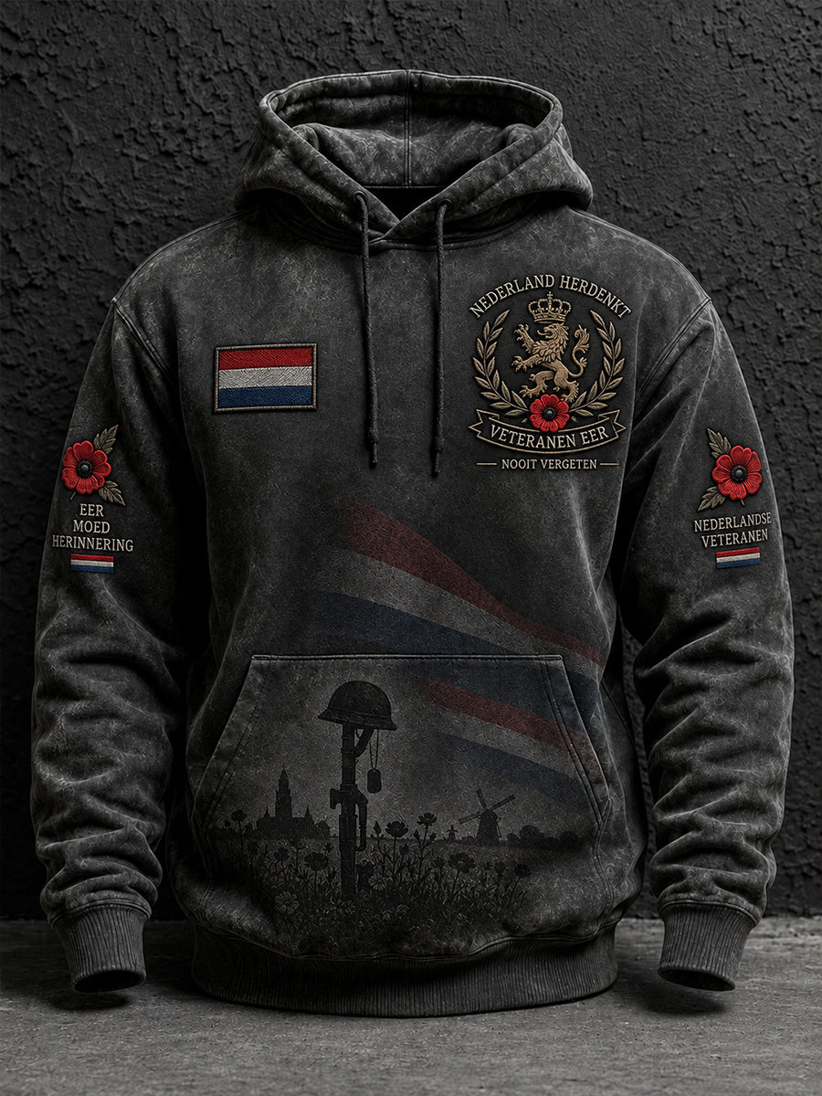 Heren Sweatshirt met lange mouwen en Veteran Memorial Graphic Print