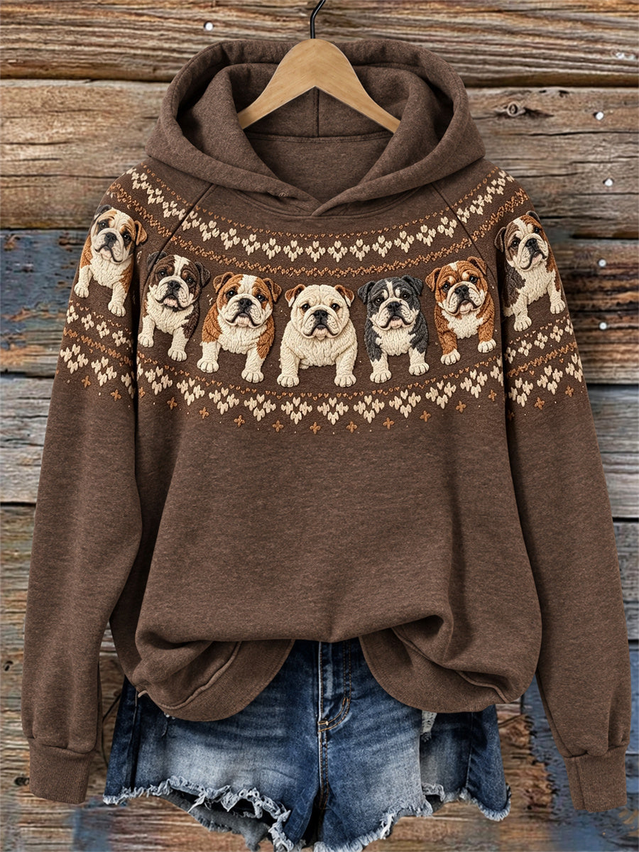 Dames vintage Bulldogs Yoke Isle print raglan mouw hoodie