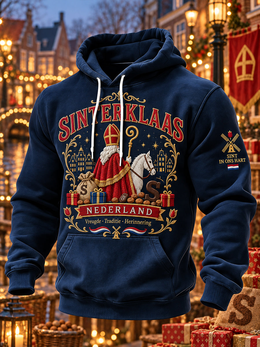 Heren St. Nicholas Day grafische print Hoodie met lange mouwen