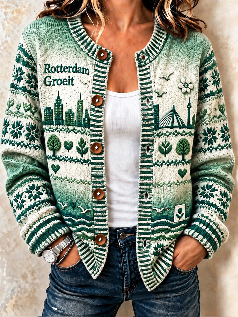Holland Rotterdam City print casual vest voor dames
