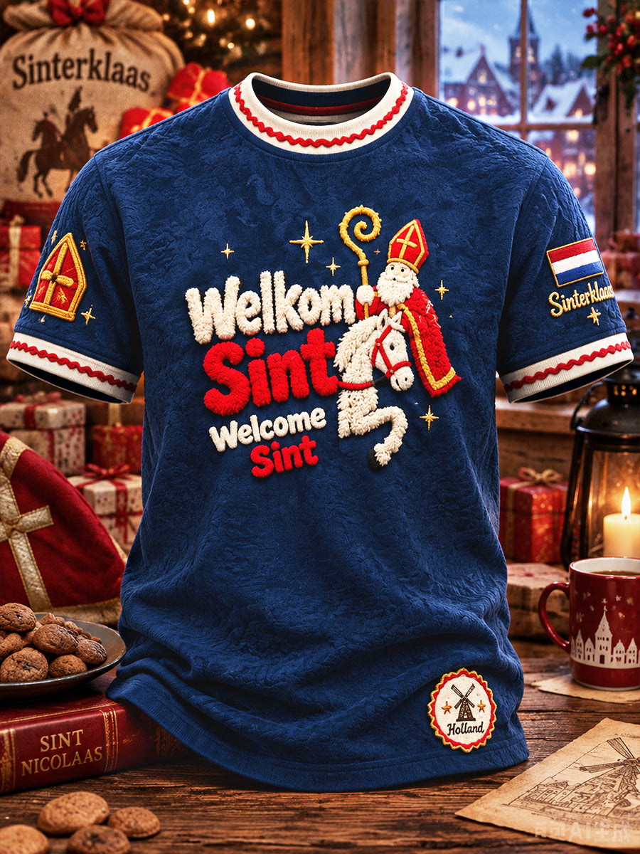 Holland St Nicholas Day schattige print casual T-shirt voor heren