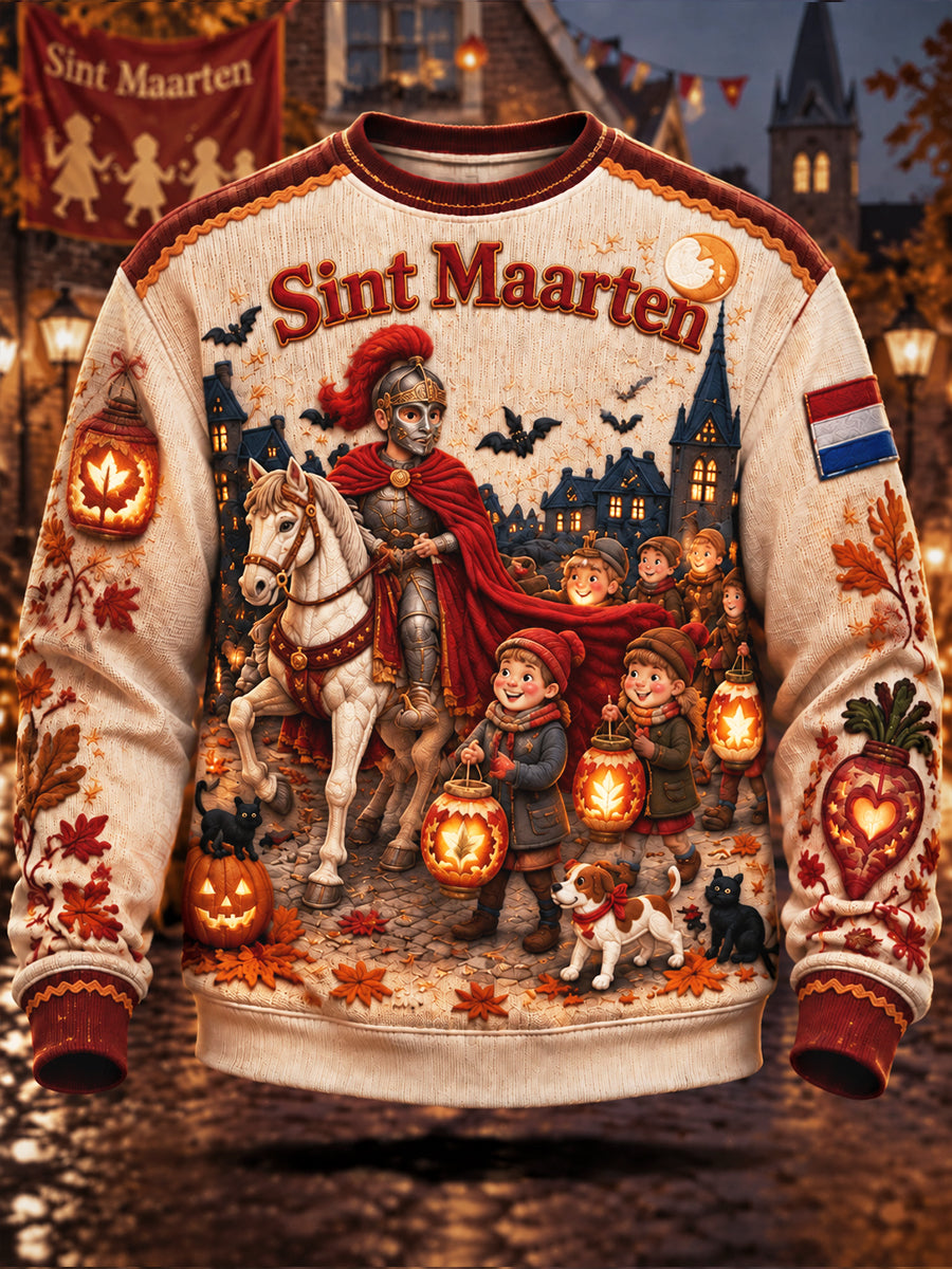 Nederlands sweatshirt met lantaarnprint voor heren