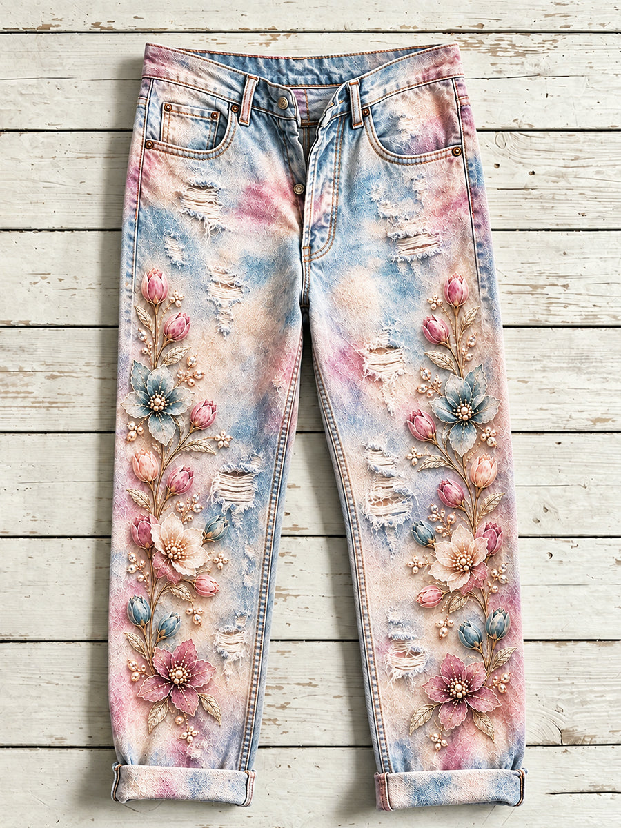 Casual broek met bloemenprint voor dames