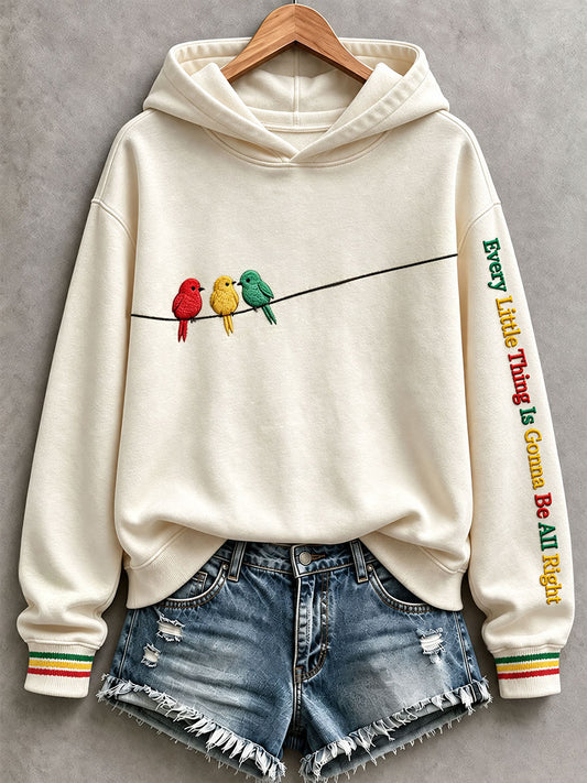 Dameshoodie met de tekst 'Every Little Thing Is Gonna Be All Right'