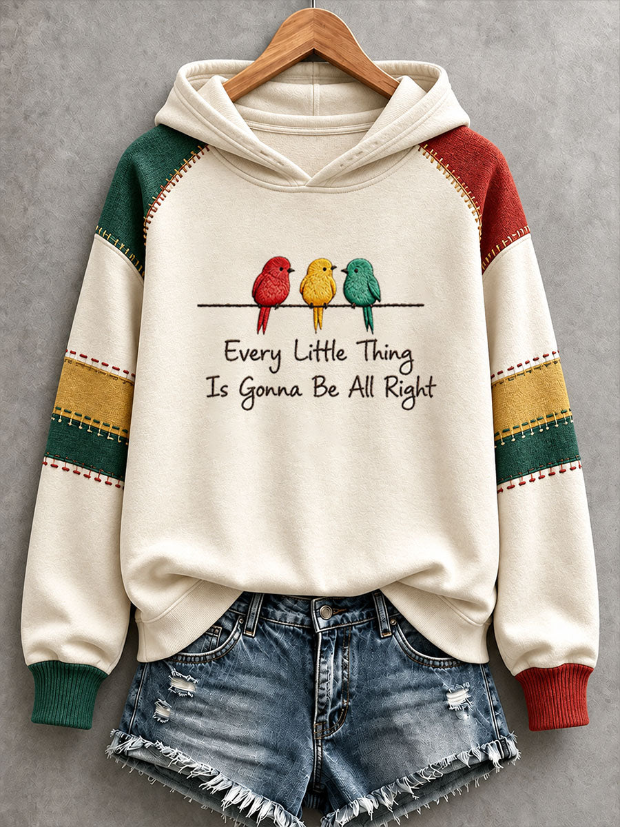 Dameshoodie met de tekst 'Every Little Thing Is Gonna Be All Right'