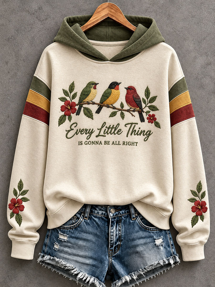 Dameshoodie met de tekst 'Every Little Thing Is Gonna Be All Right'