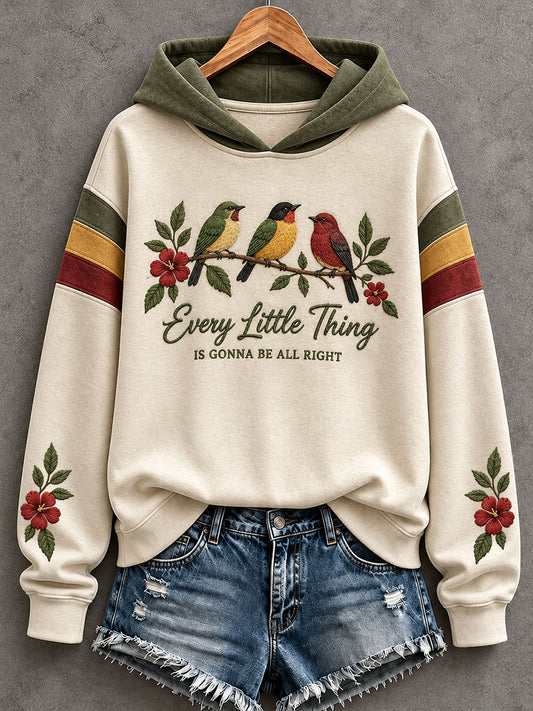 Dameshoodie met de tekst 'Every Little Thing Is Gonna Be All Right'