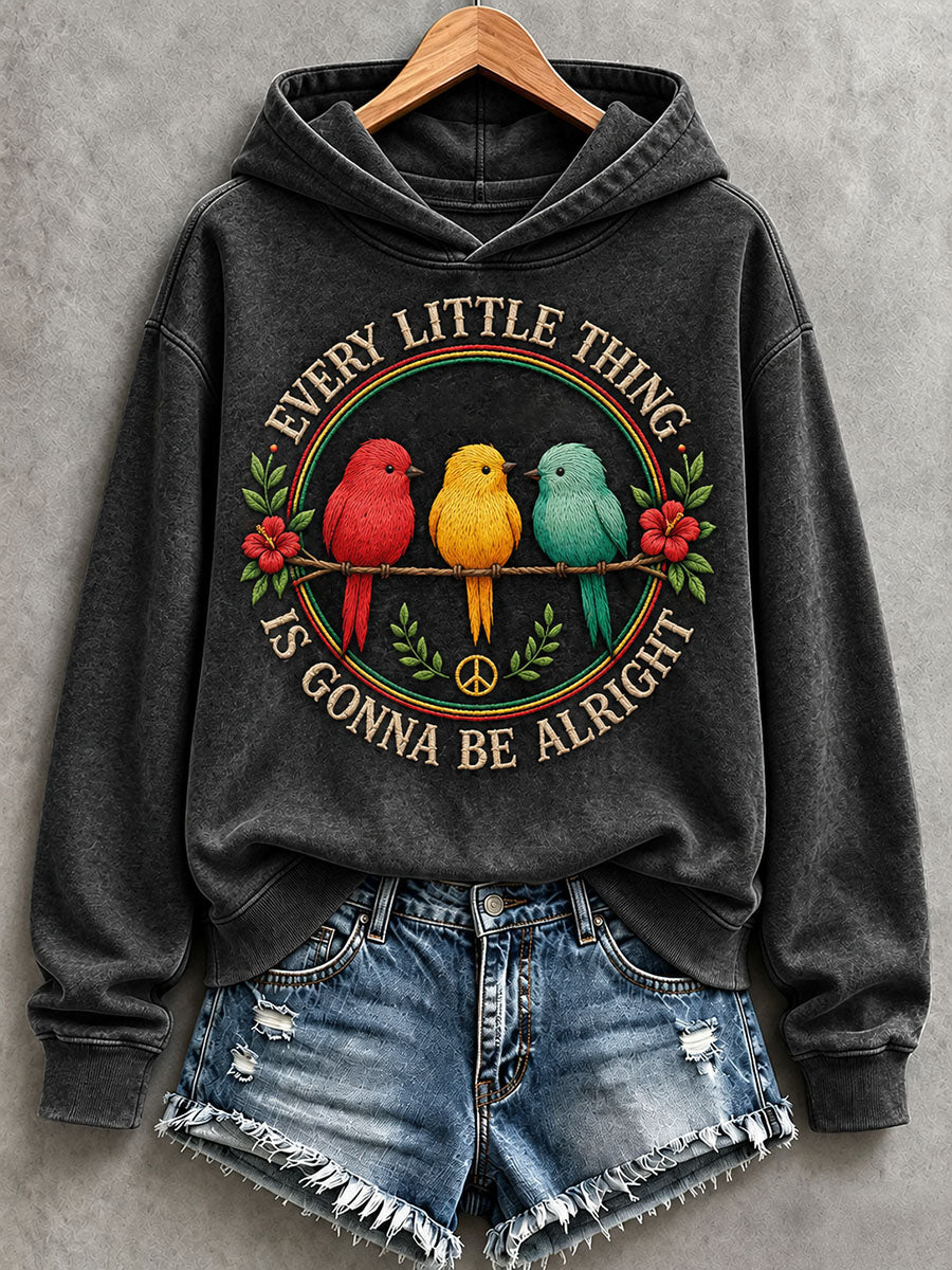 Dameshoodie met de tekst 'Every Little Thing Is Gonna Be All'