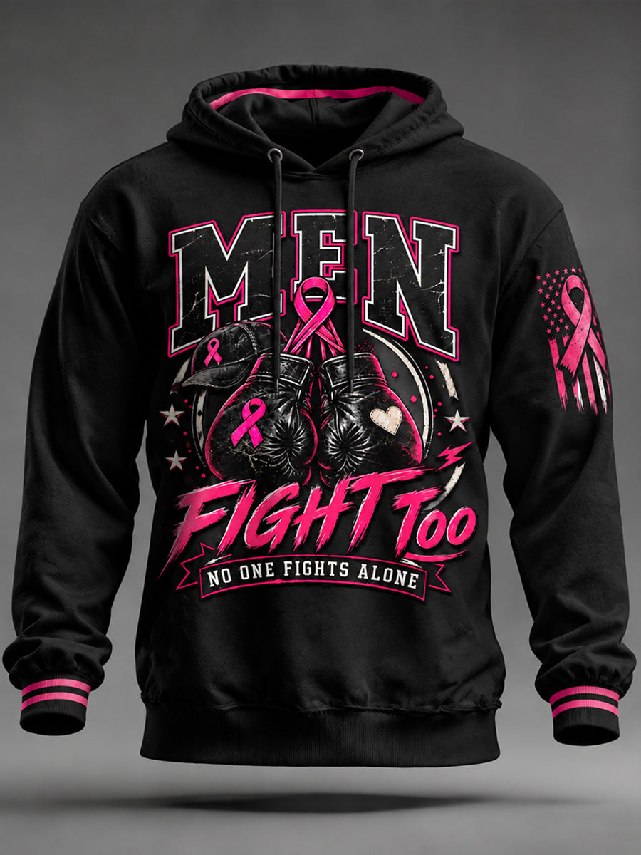 Bewustwording van borstkanker voor mannen Echte mannen dragen een roze hoodie