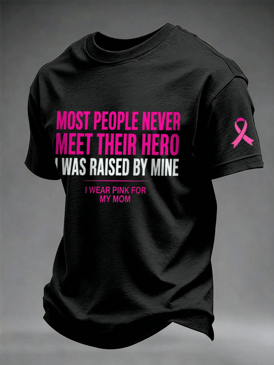 Herenborstkankerbewustzijn Echte mannen dragen roze T-shirt