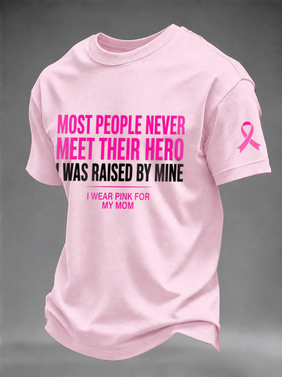Herenborstkankerbewustzijn Echte mannen dragen roze T-shirt