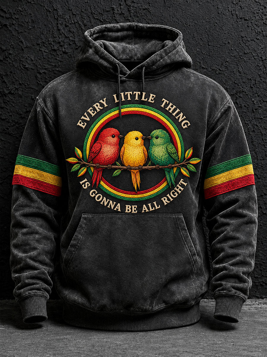 Herenhoodie met de tekst 'Every Little Thing Is Gonna Be All Right'