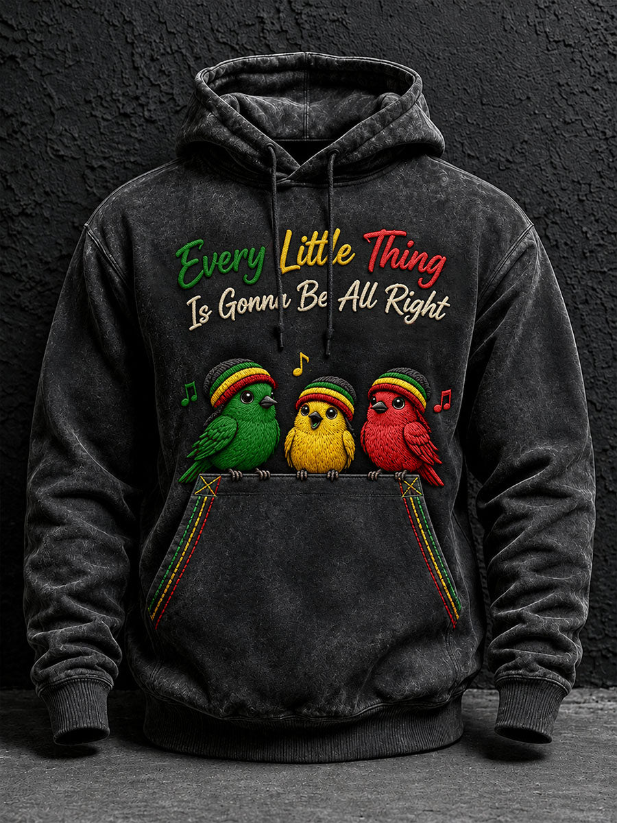 Herenhoodie met de tekst 'Every Little Thing Is Gonna Be All Right'