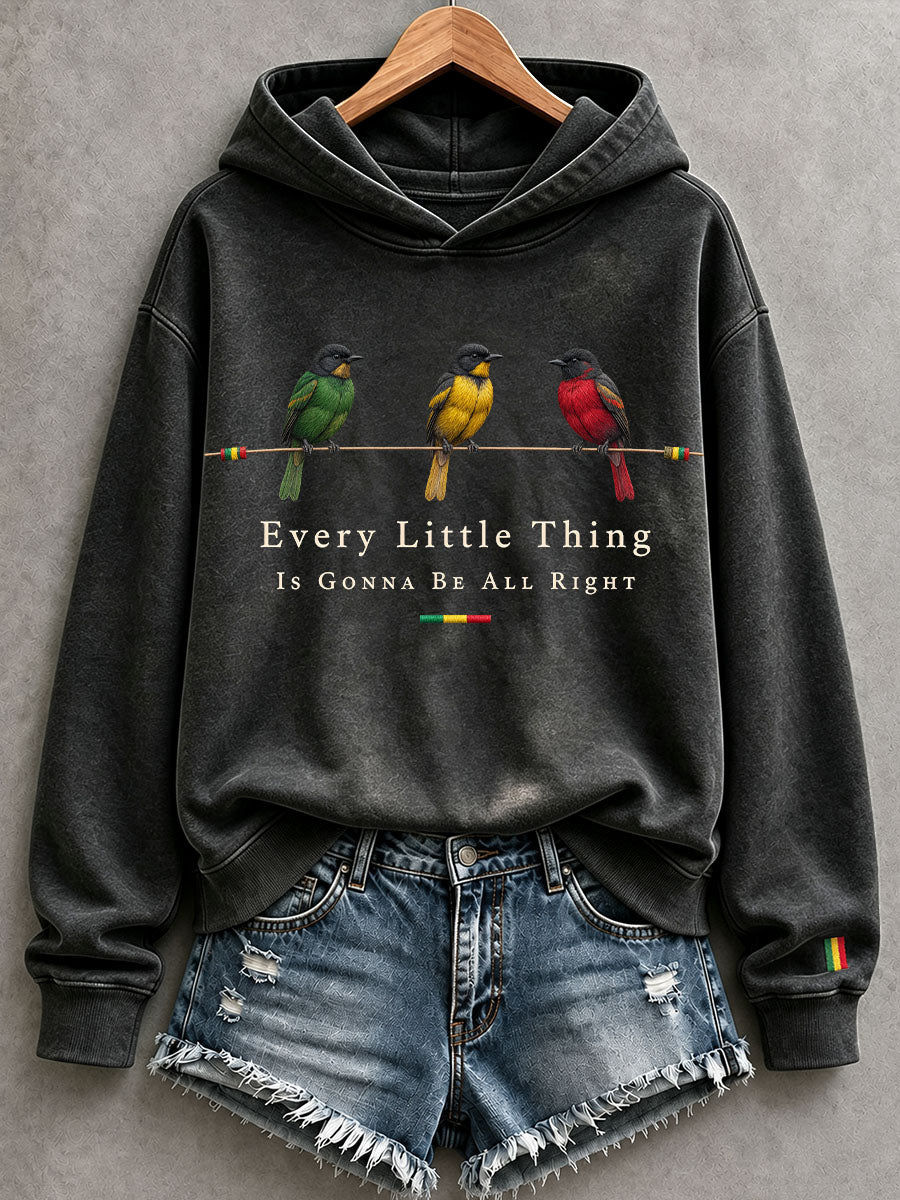 Dameshoodie met de tekst 'Every Little Thing Is Gonna Be All Right'