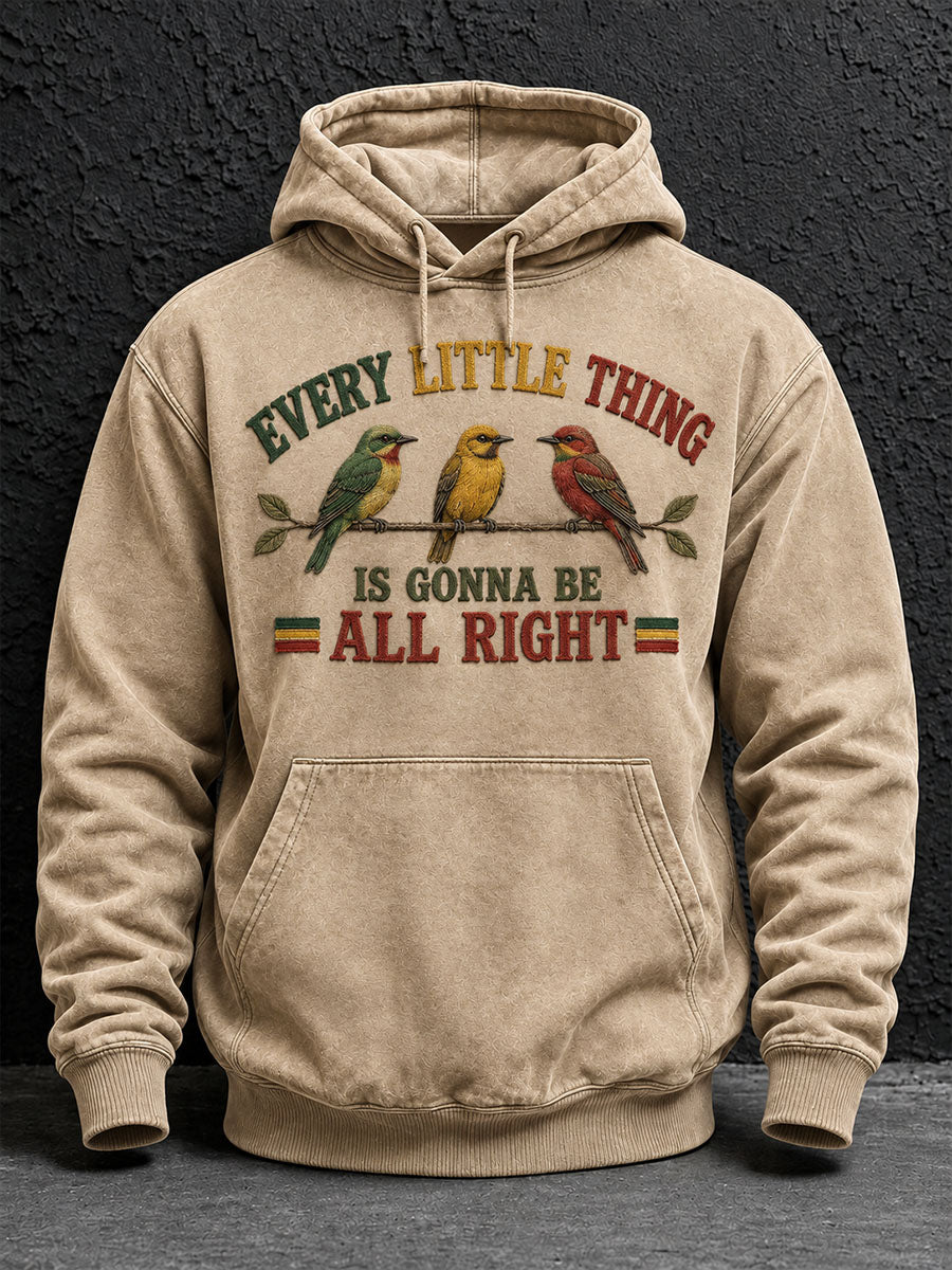 Herenhoodie met de tekst 'Every Little Thing Is Gonna Be All Right'