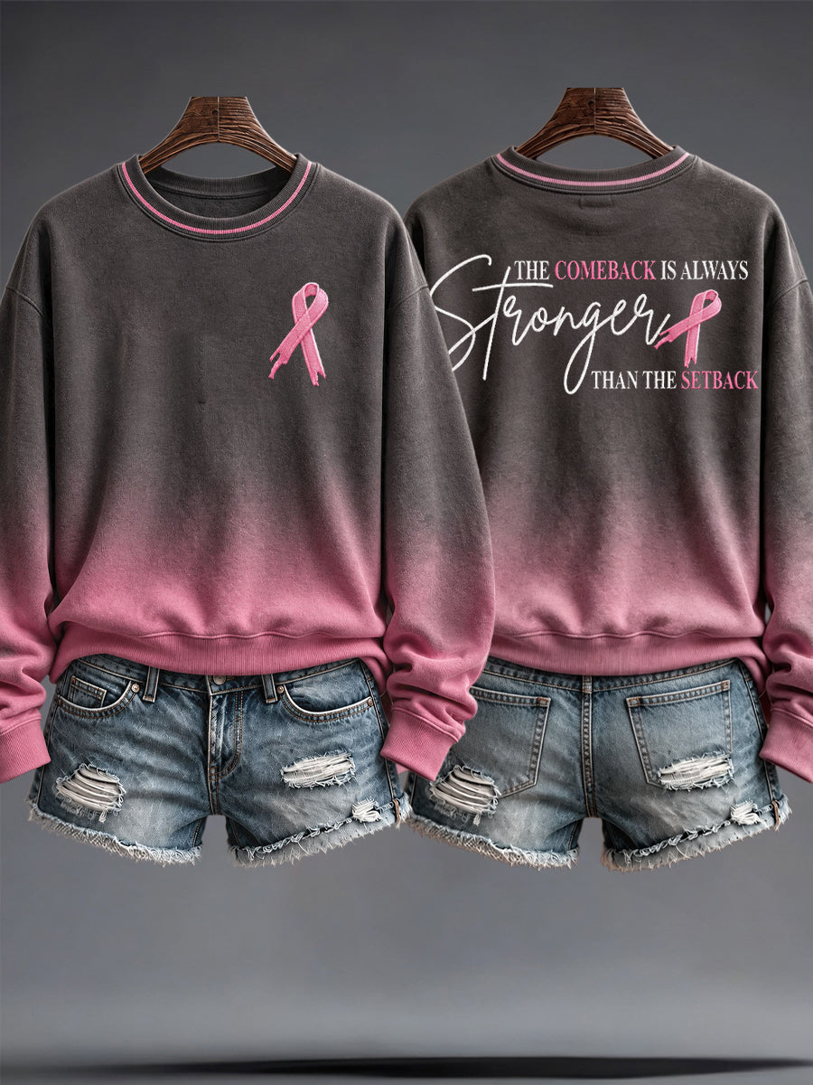 Women Borstkanker Bewustzijn Kunst Gedrukt Sweatshirt